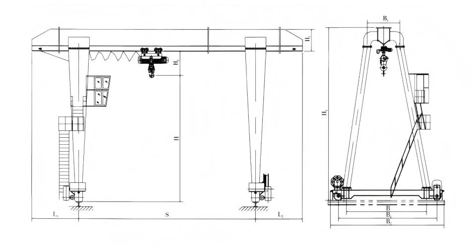 20 ton MH type single girder gantry crane 20 ton MH type single girder gantry crane